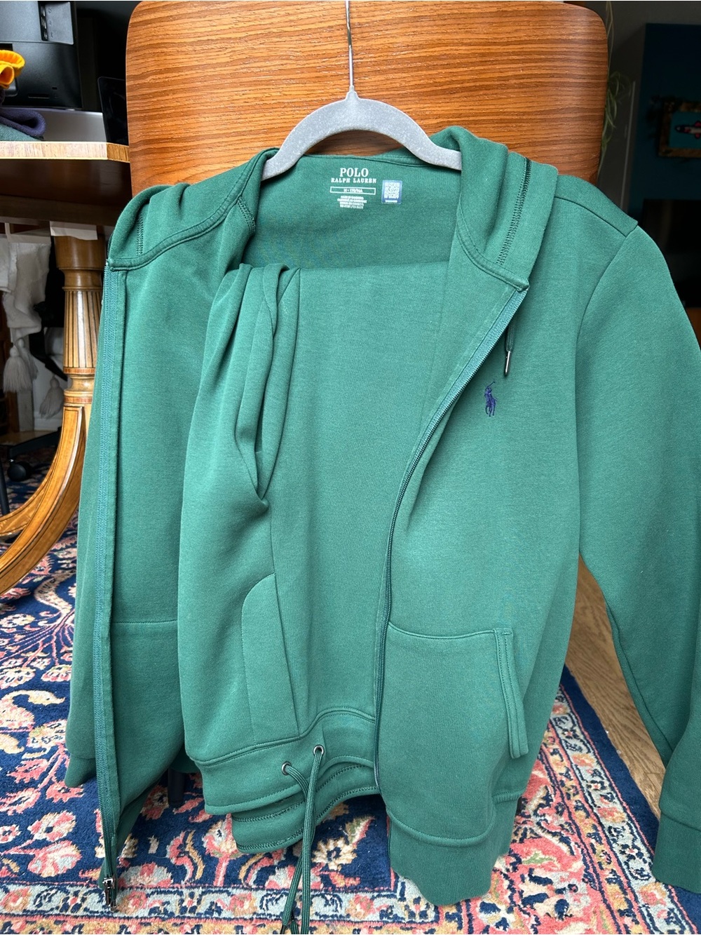 Polo by Ralph Lauren Green Fleece Zip Hoodie and Sweatpants